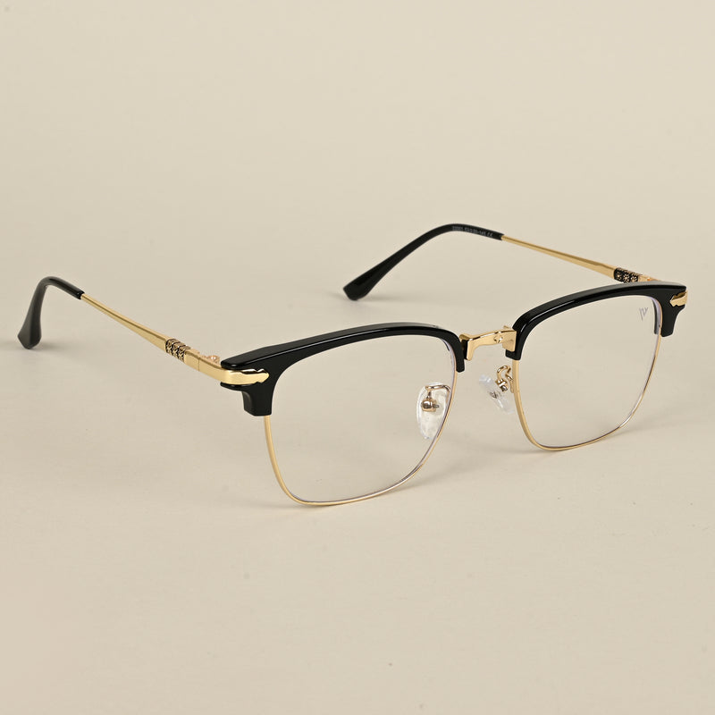 Voyage Golden & Black Square Eyeglasses for Men & Women (22001MG5084-C1)