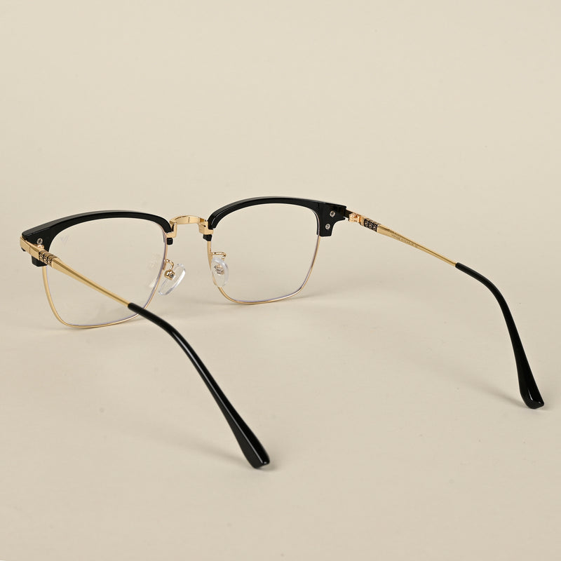 Voyage Golden & Black Square Eyeglasses for Men & Women (22001MG5084-C1)