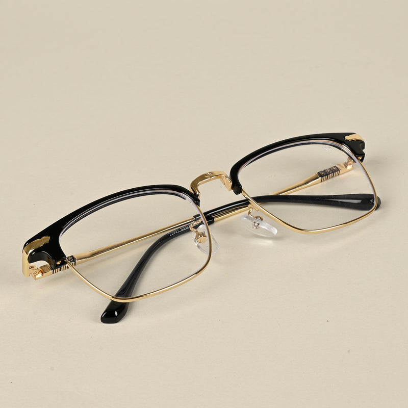 Voyage Golden & Black Square Eyeglasses for Men & Women (22001MG5084-C1)