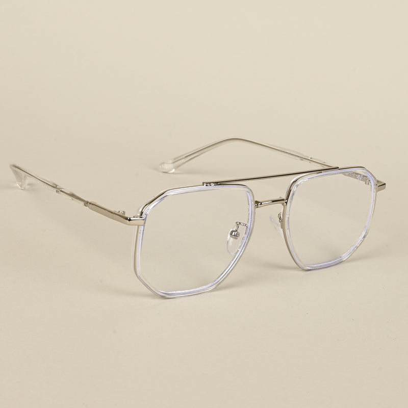 Voyage Silver & Transparent Wayfarer Eyeglasses for Men & Women (9375MG5094-C3)