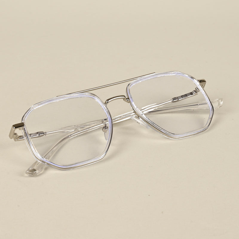 Voyage Silver & Transparent Wayfarer Eyeglasses for Men & Women (9375MG5094-C3)