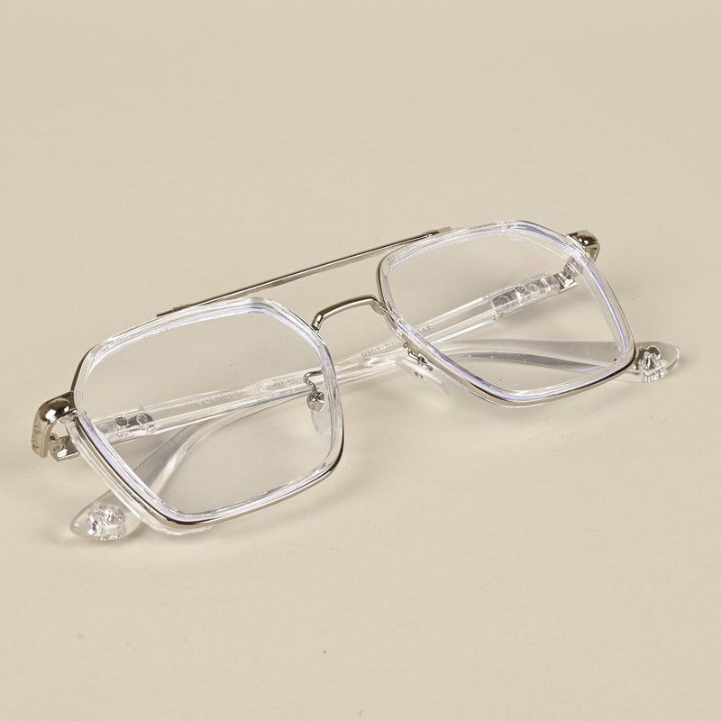 Voyage Silver & Transparent Wayfarer Eyeglasses for Men & Women (9301MG5091-C4)