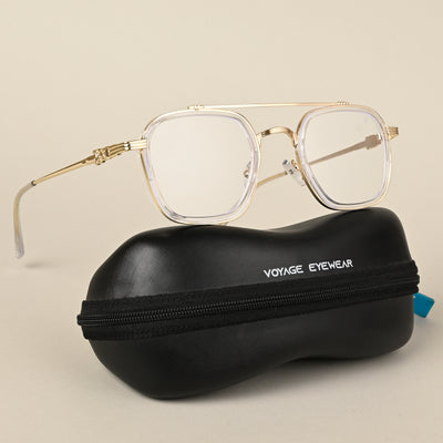 Voyage Golden & Transparent Wayfarer Eyeglasses for Men & Women (9300MG5087-C2)