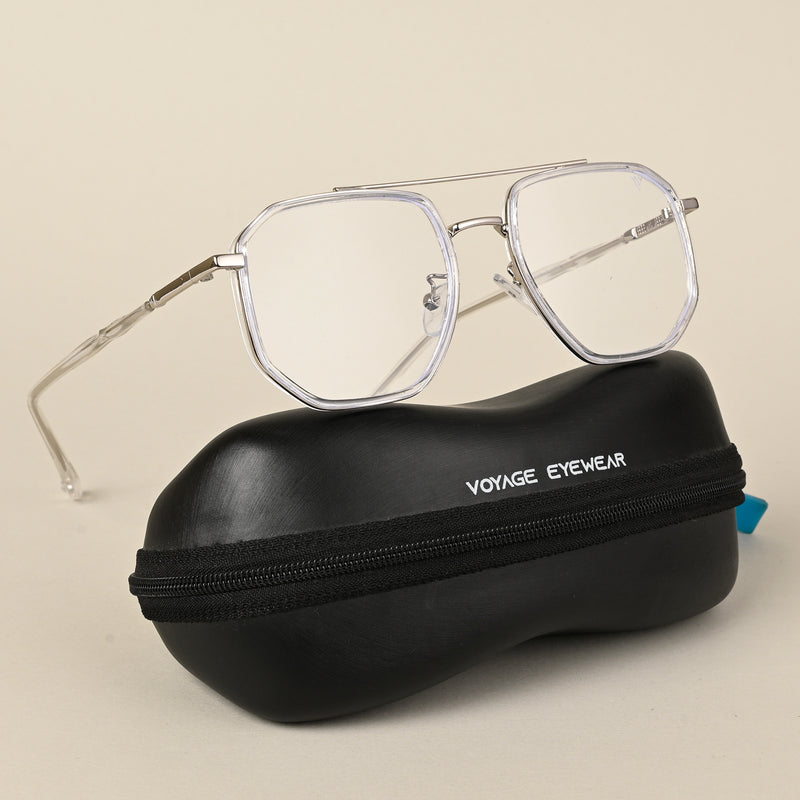 Voyage Silver & Transparent Wayfarer Eyeglasses for Men & Women (9375MG5094-C3)