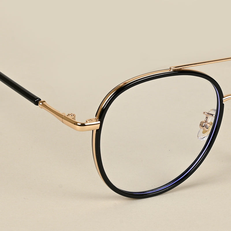 Voyage Black & Golden Wayfarer Eyeglasses for Men & Women (9714MG5129-C1)