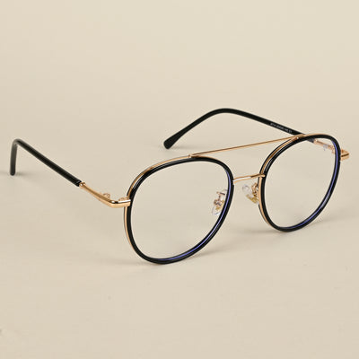 Voyage Black & Golden Wayfarer Eyeglasses for Men & Women (9714MG5129-C1)