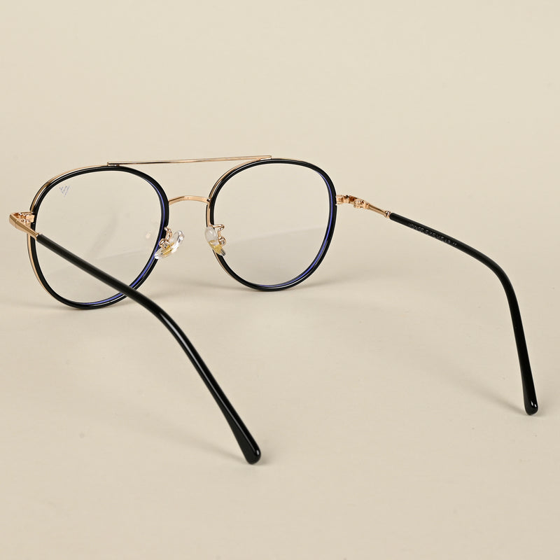 Voyage Black & Golden Wayfarer Eyeglasses for Men & Women (9714MG5129-C1)
