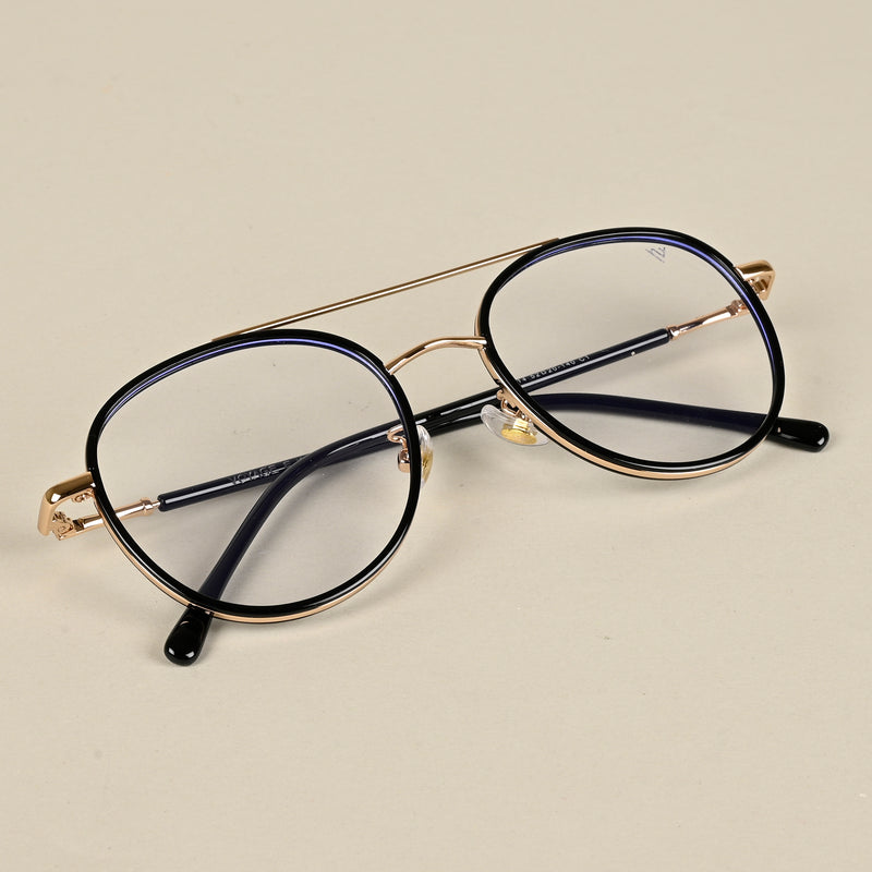 Voyage Black & Golden Wayfarer Eyeglasses for Men & Women (9714MG5129-C1)