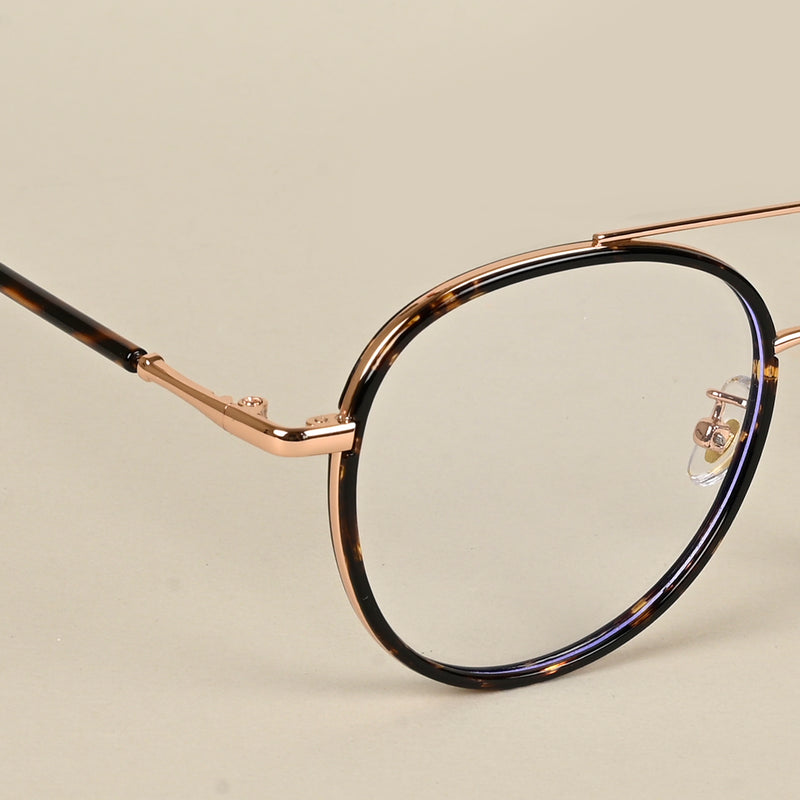 Voyage Demi Brown & Rose Gold Wayfarer Eyeglasses for Men & Women (9714MG5131-C3)