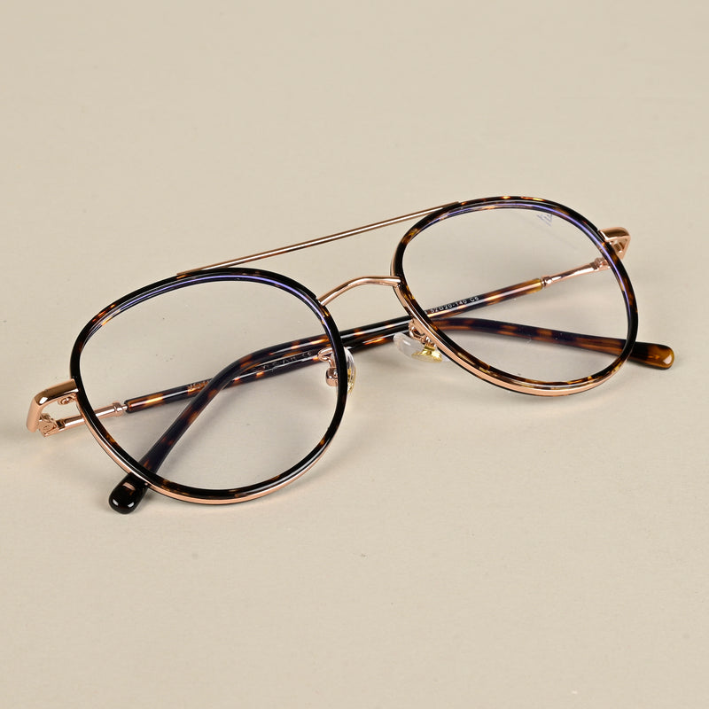Voyage Demi Brown & Rose Gold Wayfarer Eyeglasses for Men & Women (9714MG5131-C3)