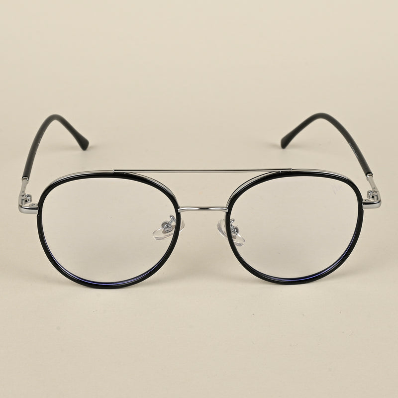 Voyage Black & Silver Wayfarer Eyeglasses for Men & Women (9714MG5130-C2)