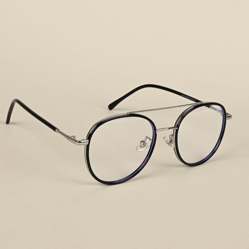 Voyage Black & Silver Wayfarer Eyeglasses for Men & Women (9714MG5130-C2)