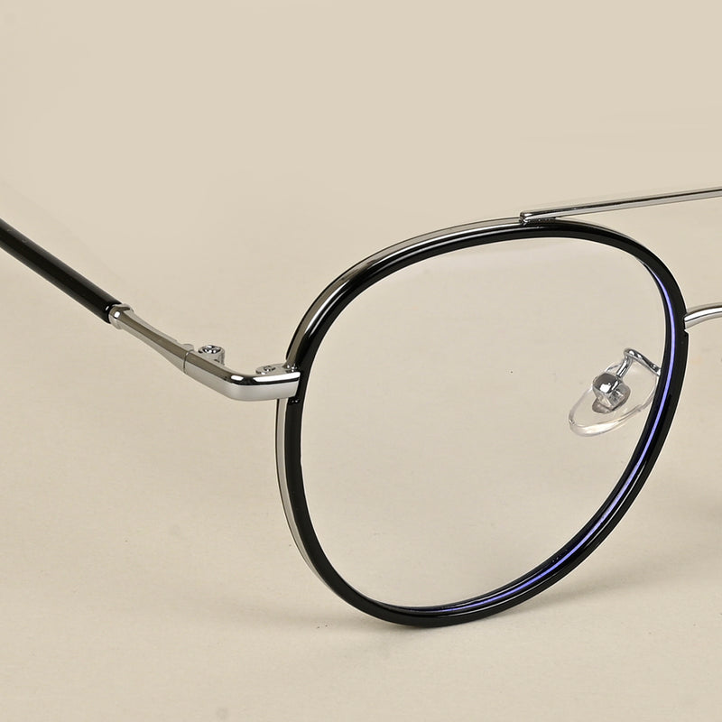 Voyage Black & Silver Wayfarer Eyeglasses for Men & Women (9714MG5130-C2)