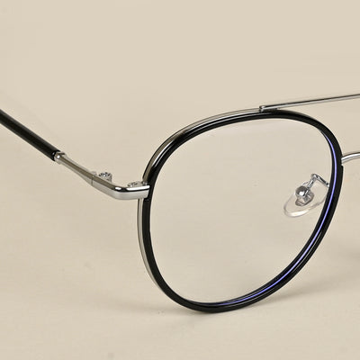Voyage Black & Silver Wayfarer Eyeglasses for Men & Women (9714MG5130-C2)