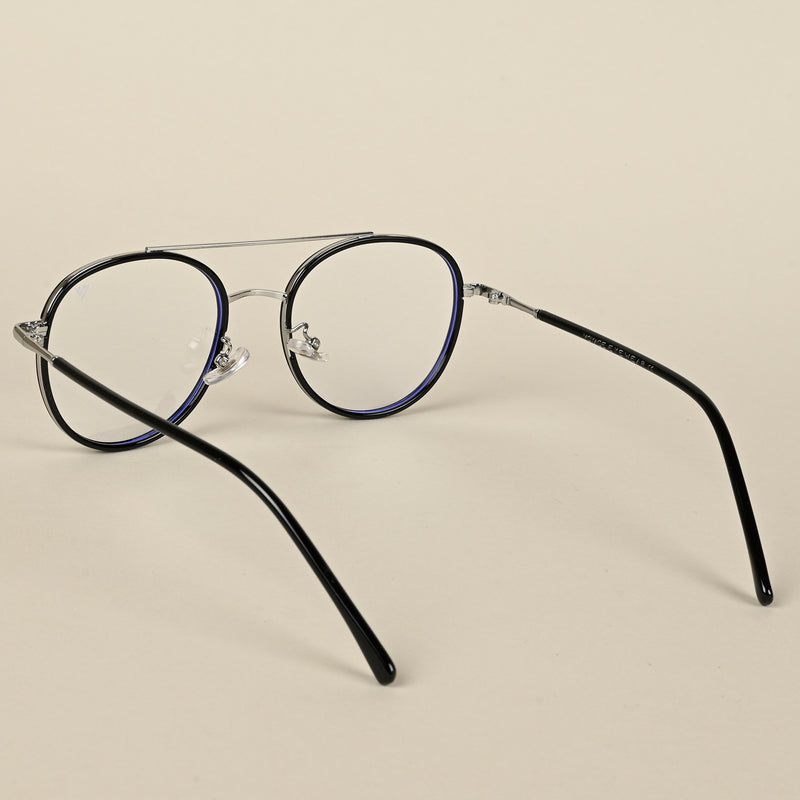 Voyage Black & Silver Wayfarer Eyeglasses for Men & Women (9714MG5130-C2)