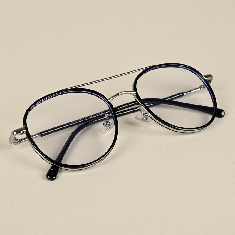 Voyage Black & Silver Wayfarer Eyeglasses for Men & Women (9714MG5130-C2)