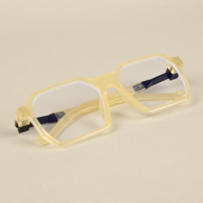 Voyage Light Yellow Square Eyeglasses for Men & Women (8779MG5064-C5)