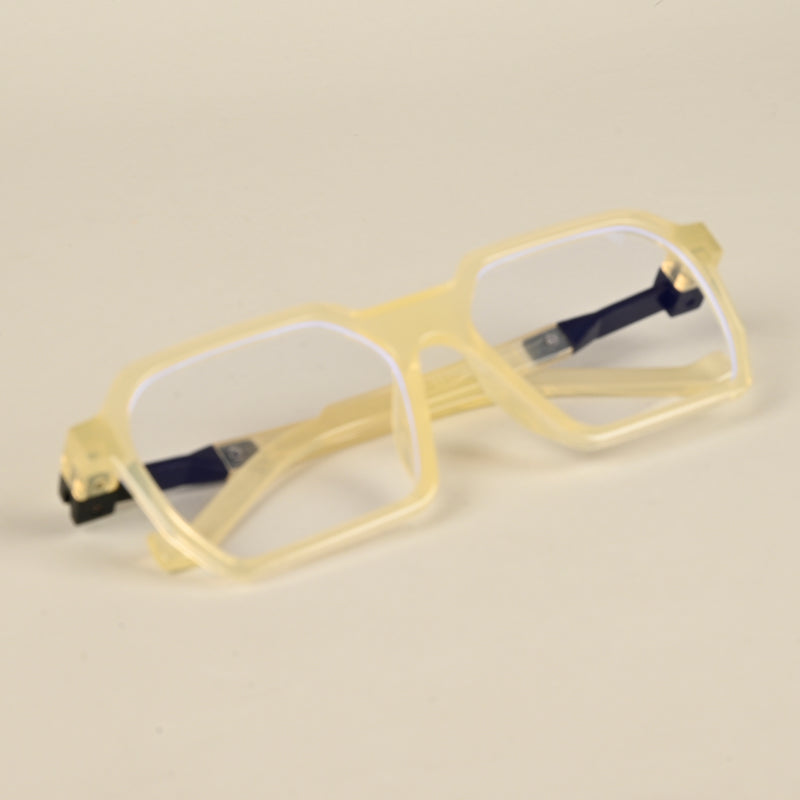 Voyage Light Yellow Square Eyeglasses for Men & Women (8779MG5064-C5)