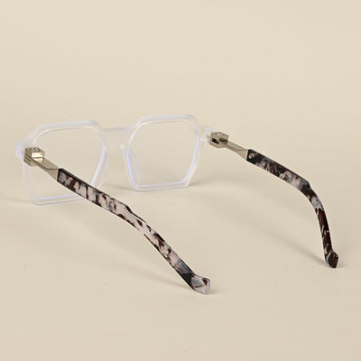 Voyage Matt Transparent Square Eyeglasses for Men & Women (8779MG5062-C3)