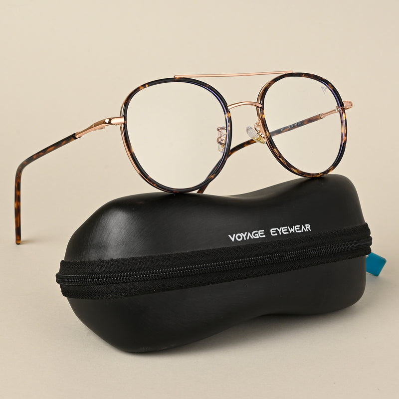 Voyage Demi Brown & Rose Gold Wayfarer Eyeglasses for Men & Women (9714MG5131-C3)