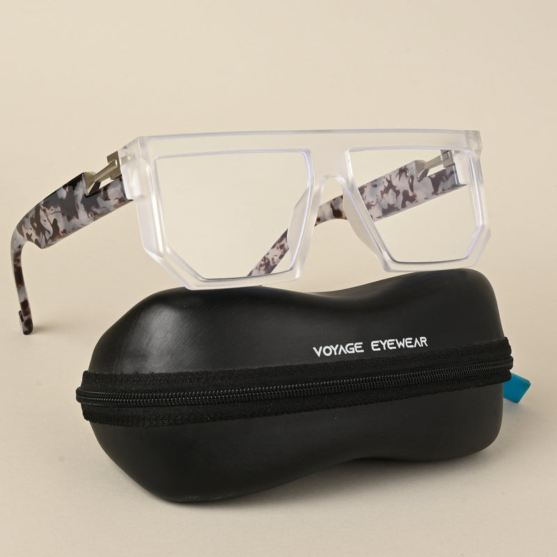 Voyage Light Matt Transparent Wayfarer Eyeglasses for Men & Women (8789MG5069-C5)