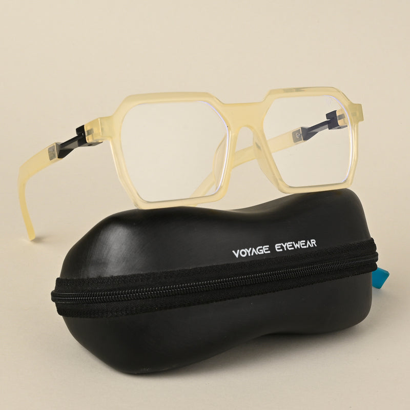 Voyage Light Yellow Square Eyeglasses for Men & Women (8779MG5064-C5)