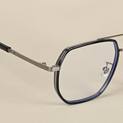 Voyage Blue & Silver Wayfarer Eyeglasses for Men & Women (9695MG5127-C4)
