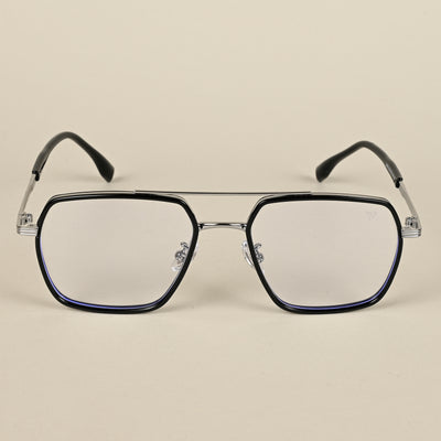Voyage Black & Silver Wayfarer Eyeglasses for Men & Women (9694MG5120-C2)