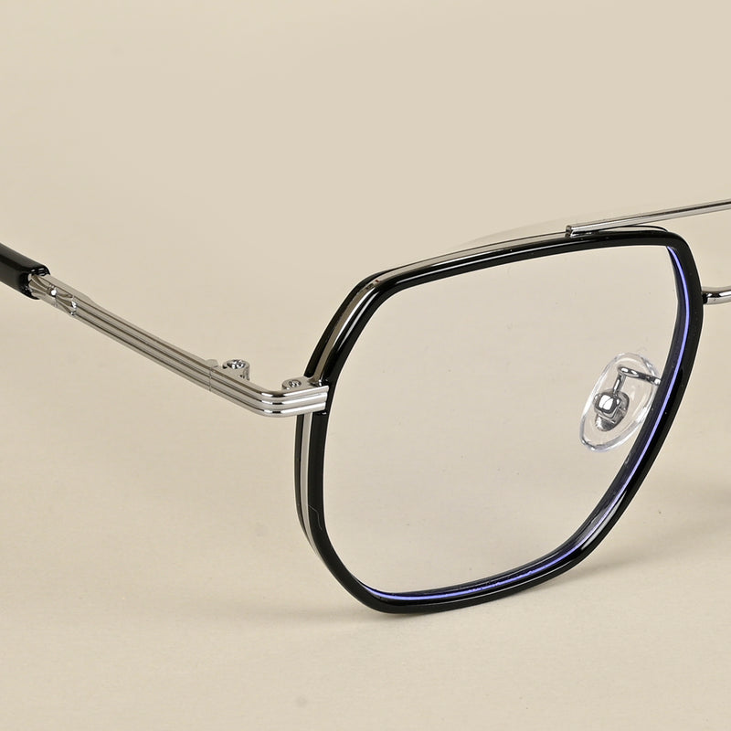 Voyage Black & Silver Wayfarer Eyeglasses for Men & Women (9695MG5125-C2)