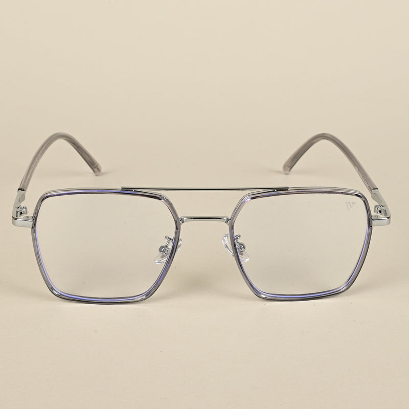 Voyage Maverick Grey & Silver Wayfarer Eyeglasses for Men & Women (9688MG5115-C3)