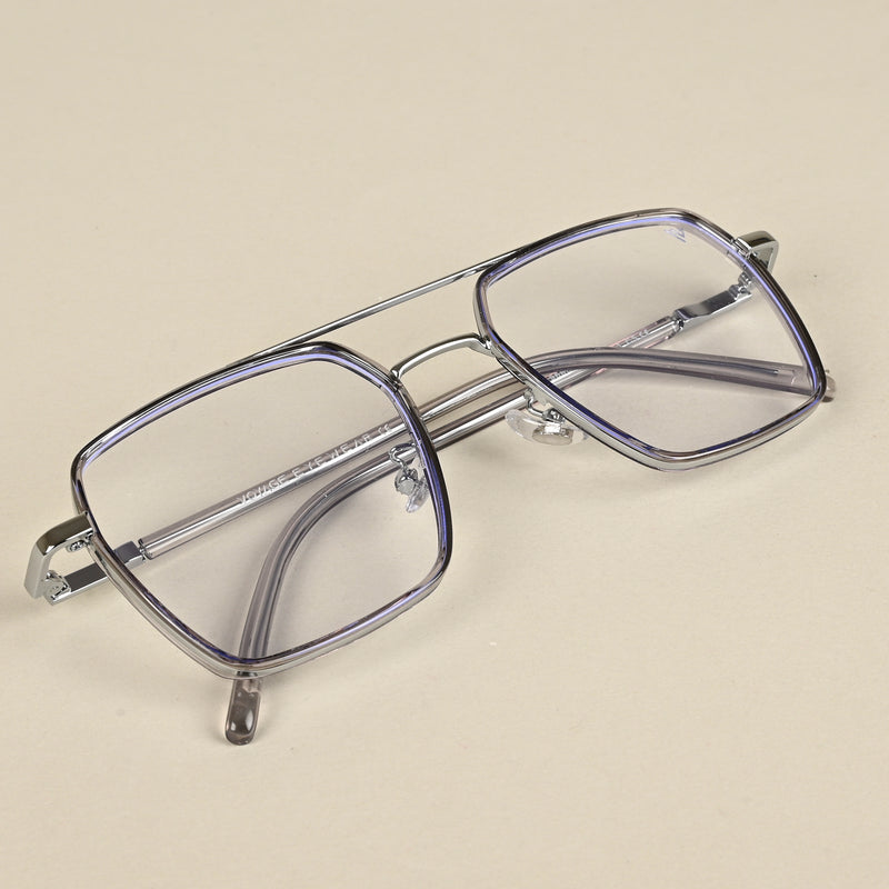 Voyage Maverick Grey & Silver Wayfarer Eyeglasses for Men & Women (9688MG5115-C3)