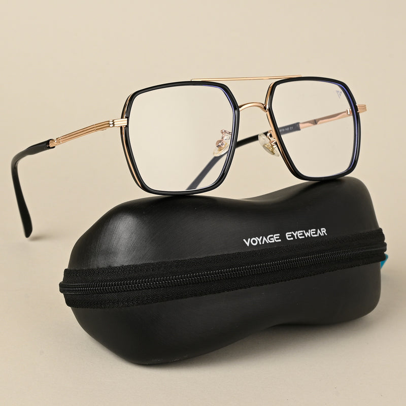 Voyage Black & Golden Wayfarer Eyeglasses for Men & Women (9694MG5119-C1)