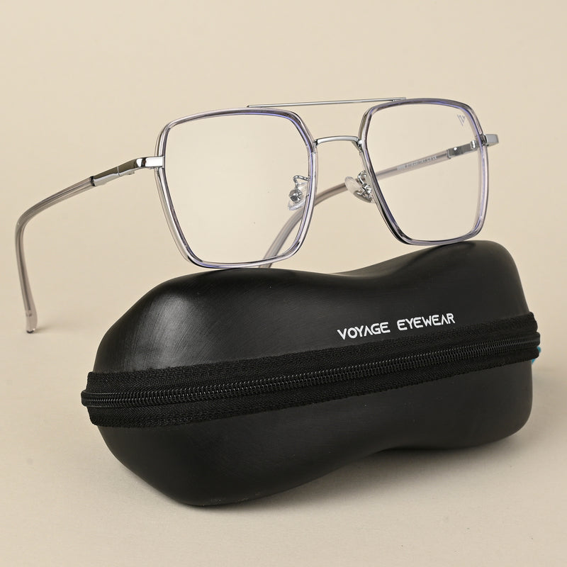 Voyage Maverick Grey & Silver Wayfarer Eyeglasses for Men & Women (9688MG5115-C3)