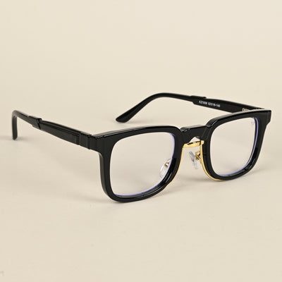 Voyage Black & Golden Square Eyeglasses for Men & Women (1008MG5074-C2)