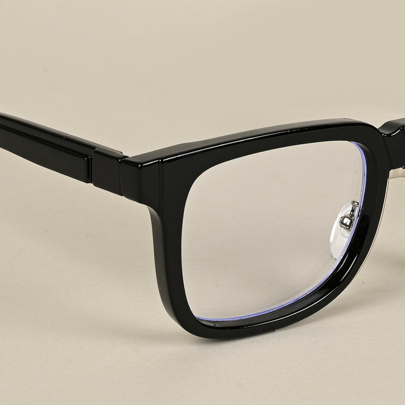 Voyage Black & Silver Square Eyeglasses for Men & Women (1008MG5073-C1)