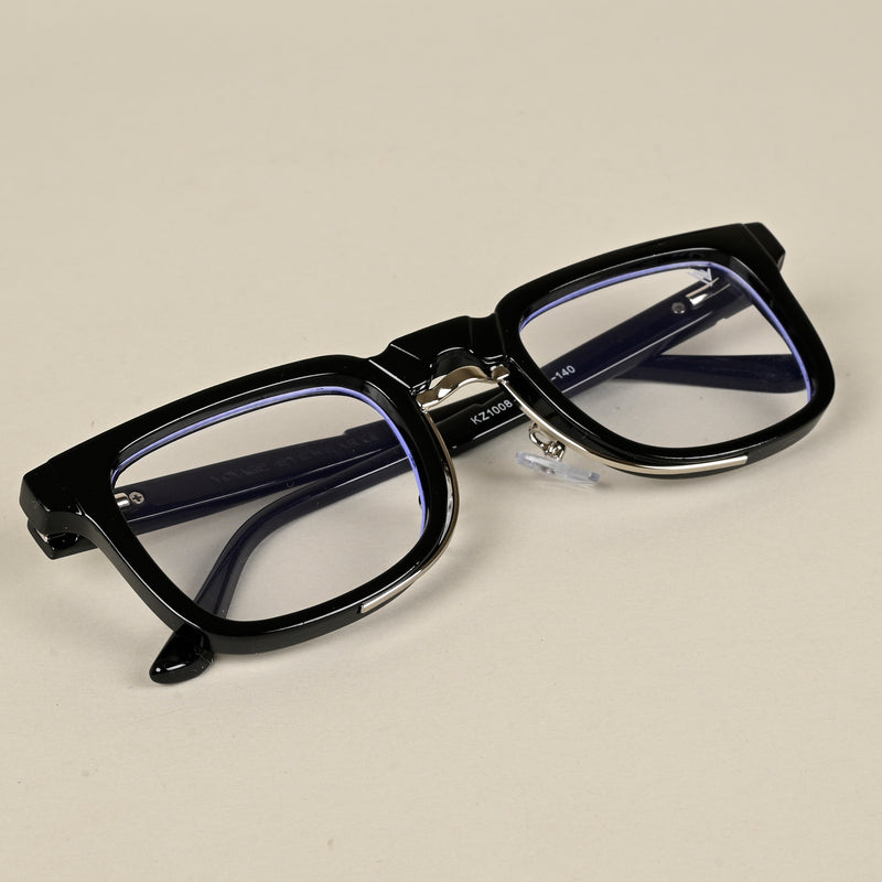Voyage Black & Silver Square Eyeglasses for Men & Women (1008MG5073-C1)