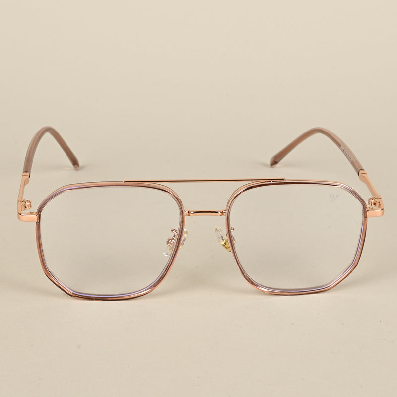 Voyage Maverick Rose Gold Wayfarer Eyeglasses for Men & Women (9687MG5112-C5)