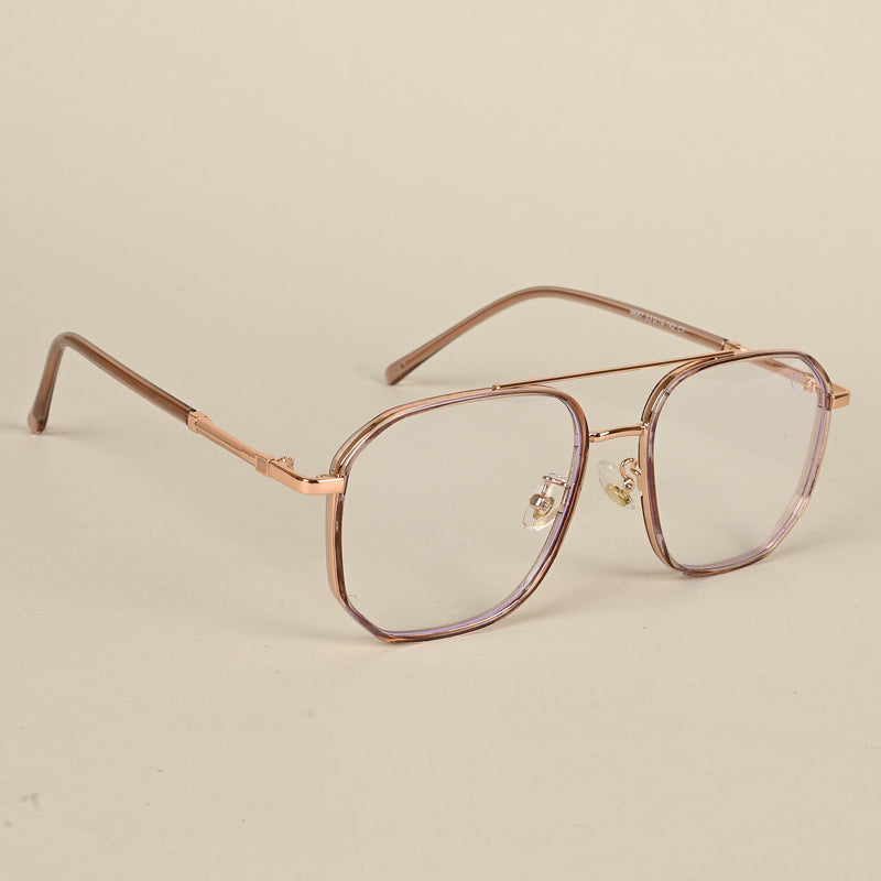 Voyage Maverick Rose Gold Wayfarer Eyeglasses for Men & Women (9687MG5112-C5)