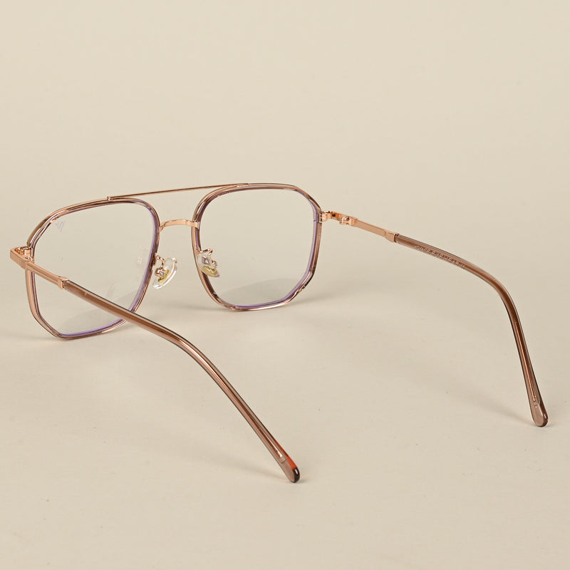 Voyage Maverick Rose Gold Wayfarer Eyeglasses for Men & Women (9687MG5112-C5)