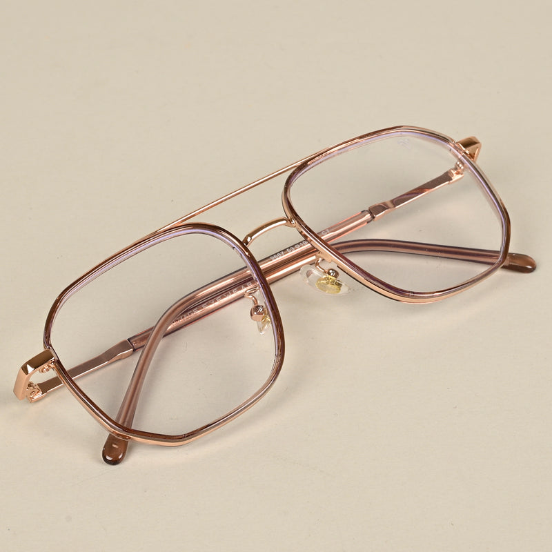 Voyage Maverick Rose Gold Wayfarer Eyeglasses for Men & Women (9687MG5112-C5)