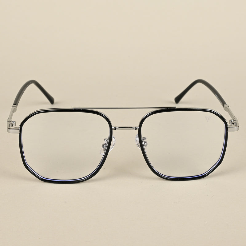 Voyage Maverick Silver & Black Wayfarer Eyeglasses for Men & Women (9687MG5109-C2)