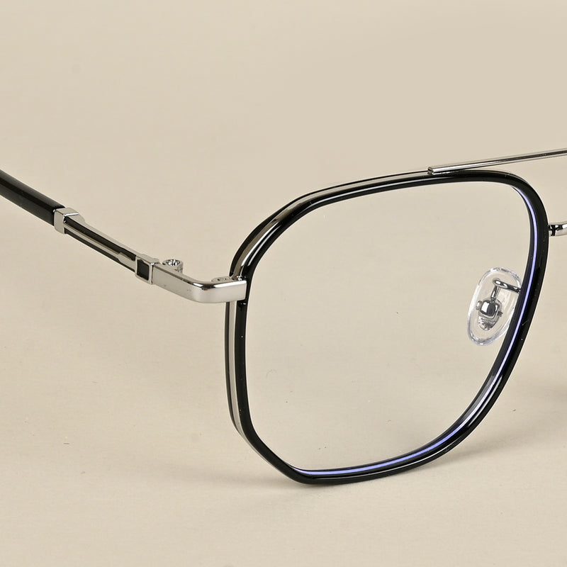 Voyage Maverick Silver & Black Wayfarer Eyeglasses for Men & Women (9687MG5109-C2)