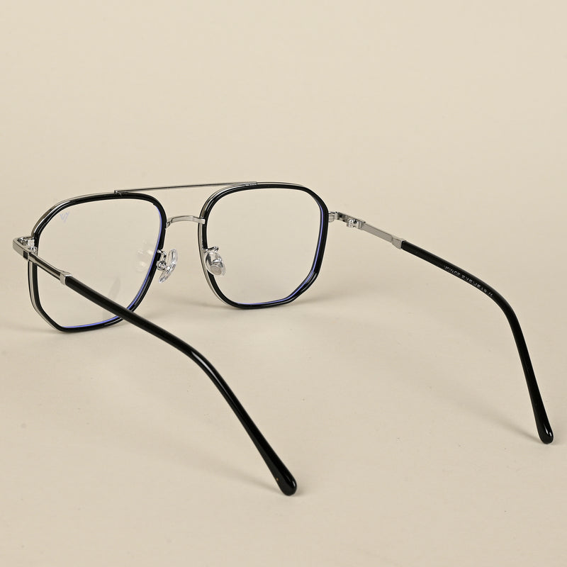 Voyage Maverick Silver & Black Wayfarer Eyeglasses for Men & Women (9687MG5109-C2)