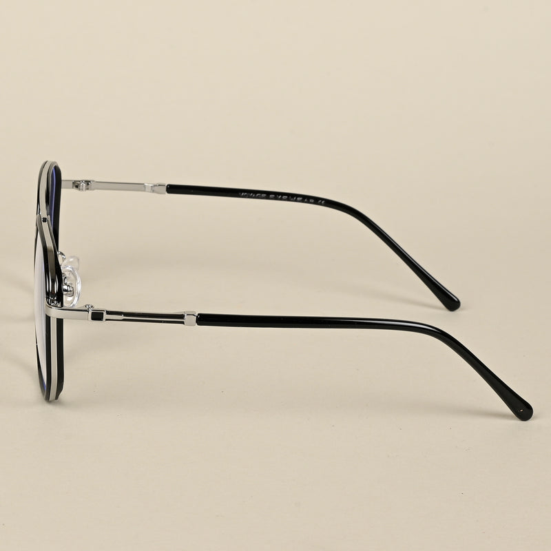 Voyage Maverick Silver & Black Wayfarer Eyeglasses for Men & Women (9687MG5109-C2)