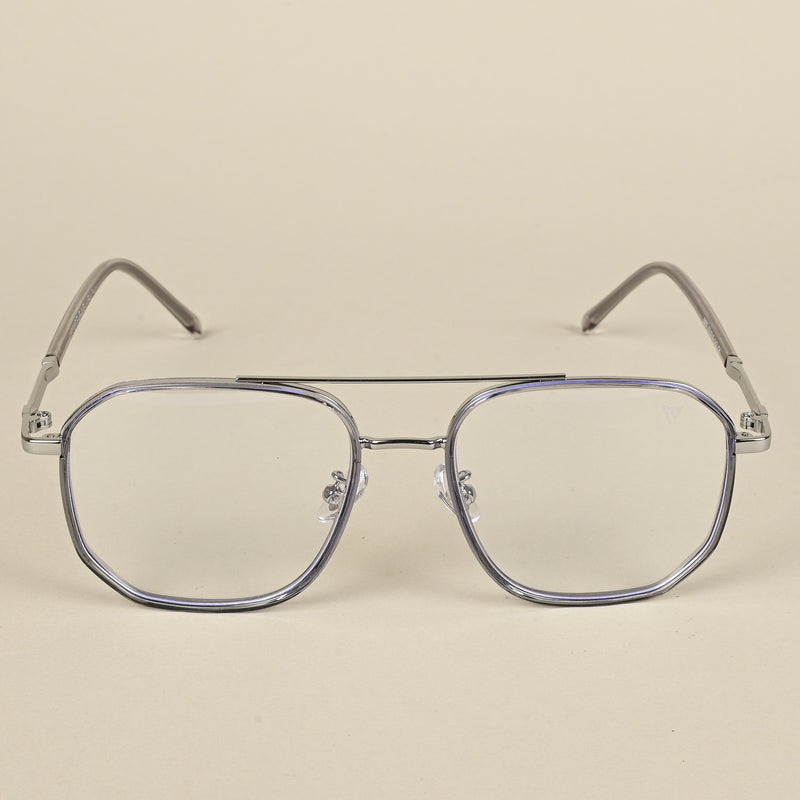 Voyage Maverick Silver & Transparent Wayfarer Eyeglasses for Men & Women (9687MG5110-C3)