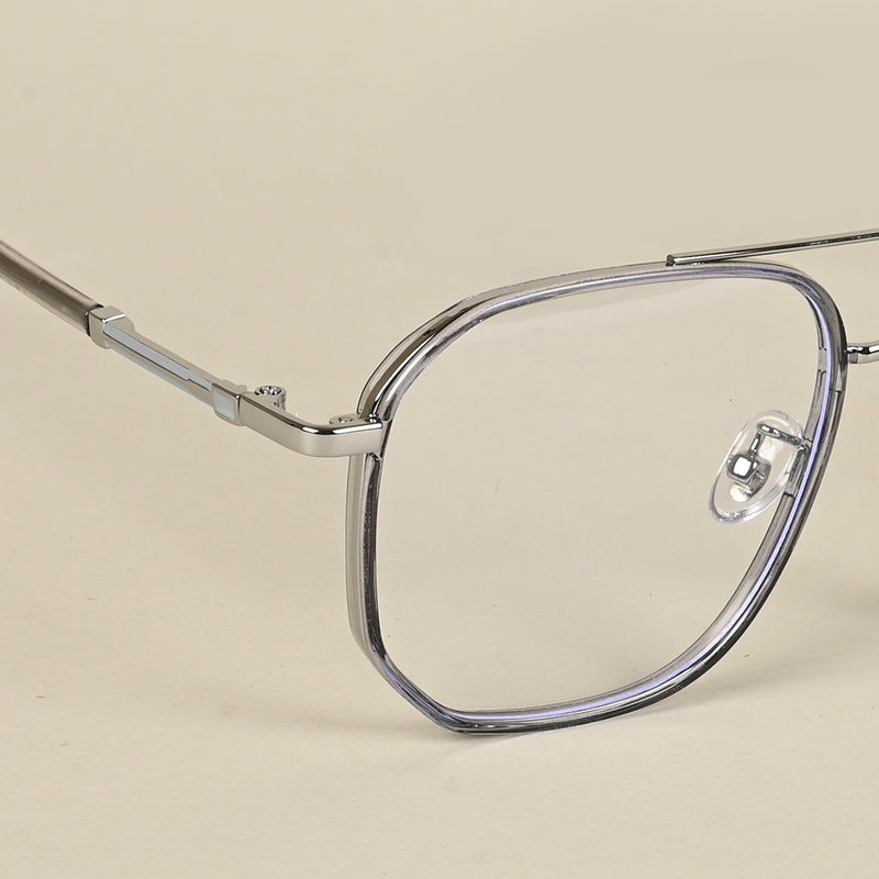 Voyage Maverick Silver & Transparent Wayfarer Eyeglasses for Men & Women (9687MG5110-C3)