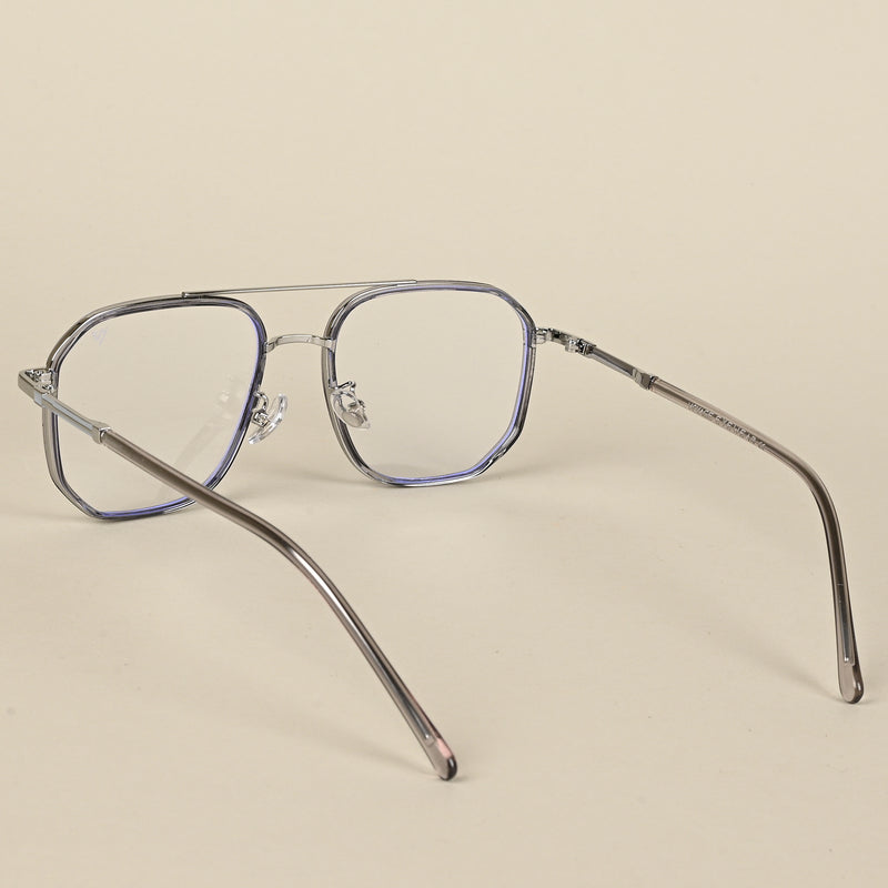 Voyage Maverick Silver & Transparent Wayfarer Eyeglasses for Men & Women (9687MG5110-C3)