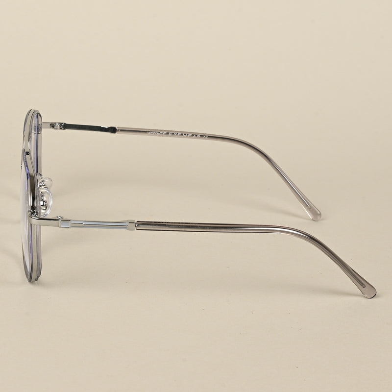 Voyage Maverick Silver & Transparent Wayfarer Eyeglasses for Men & Women (9687MG5110-C3)
