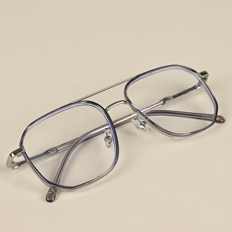 Voyage Maverick Silver & Transparent Wayfarer Eyeglasses for Men & Women (9687MG5110-C3)