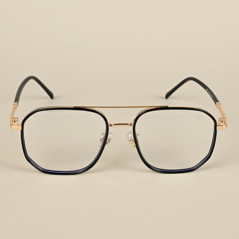 Voyage Maverick Golden & Black Wayfarer Eyeglasses for Men & Women (9687MG5108-C1)